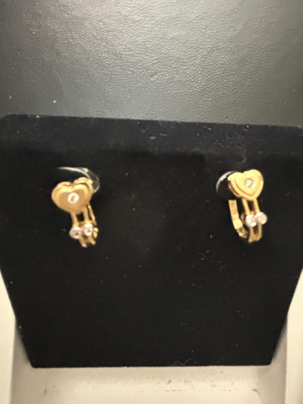  14-karat gold petite heart earrings